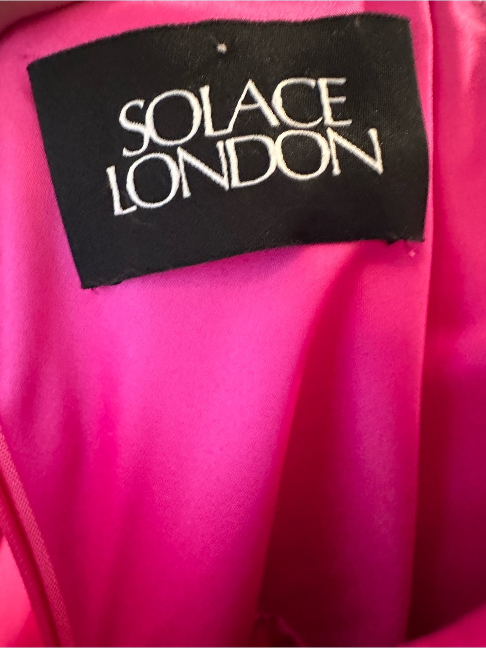 Solace London Harlee Pleated Chiffon Maxi Dress In Hot Pink - Picture 5 of 5